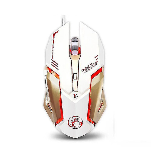 Universal V8 USB Wired RVB Gaming Mouse 4000DPI Macro Programmation 6d Optical MEC