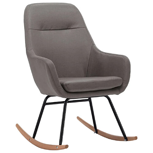 Maison Chic Chaise à bascule | Fauteuil Relax, design moderne Gris clair Tissu -GKD82420