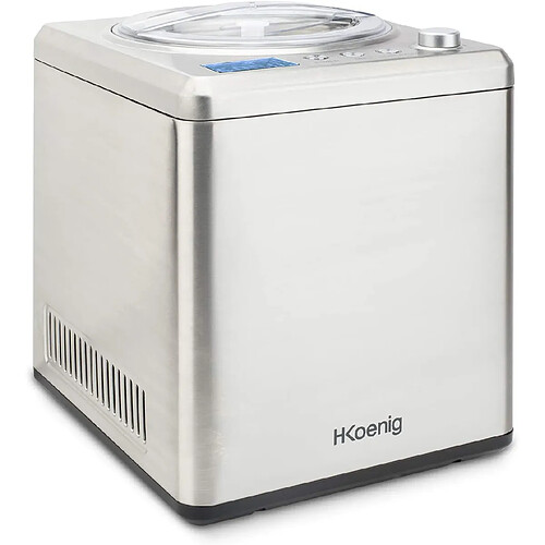 H.Koenig sorbetière turbine à Glace professionnelle de 2L 180W gris noir