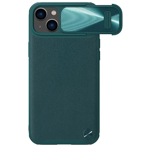 Coque en TPU + PU NILLKIN anti-chute, prend en charge la charge sans fil avec glissière pour appareil photo pour votre iPhone 14 Plus - vert