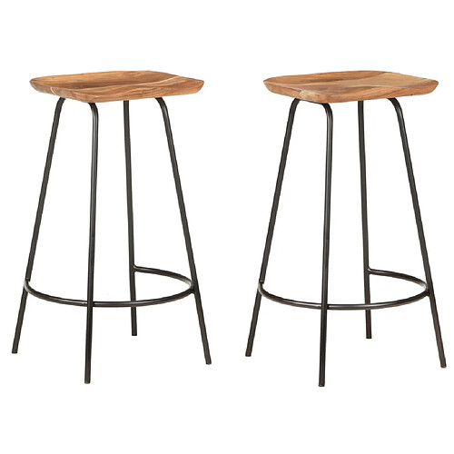 vidaXL Tabourets de bar lot de 2 bois d'acacia solide