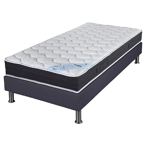 Ebac Matelas ressort + Sommier SR15 Volcan 80x200 Rubis - H. 21 cm - Soutien très ferme