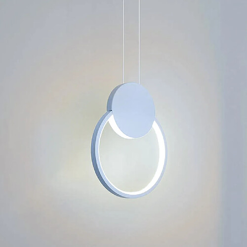 Stoex Lampe À Suspension Nordique Ronde Lustre Moderne Plafonnier Led Minimaliste (Blanc), Luminaire D'Intérieur, Blanc Froid