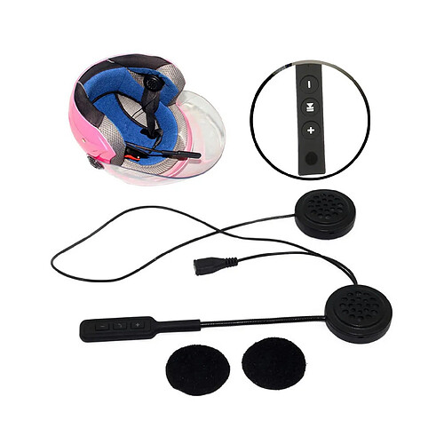 LUUCOZK Casque de moto rechargeable Bluetooth 4.0 avec haut-parleur et microphone - Noir