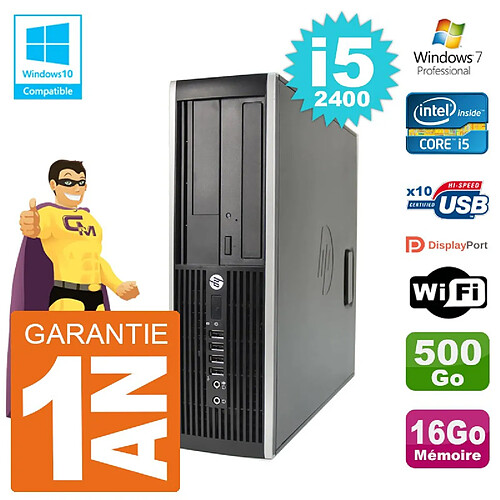 PC HP 6200 SFF Intel i5-2400 RAM 16Go Disque 500Go Graveur DVD Wifi W7 · Occasion