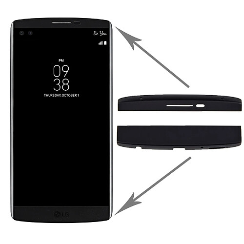 Wewoo Pour LG V10 Couverture du noir boîtier avant haut + bas avec adhésif pièce détachée