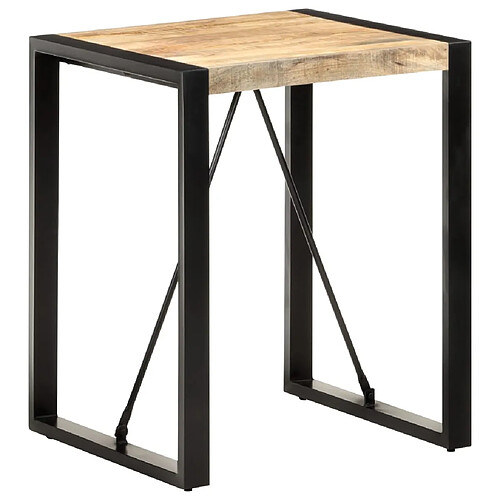 vidaXL Table à manger 60x60x75 cm Bois de manguier massif brut