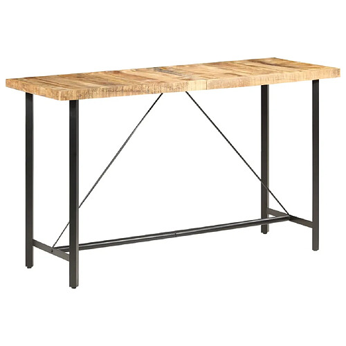 vidaXL Table de bar 180x70x107 cm Bois de manguier brut