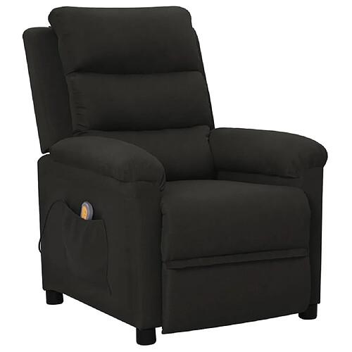 vidaXL Fauteuil de massage Noir Tissu