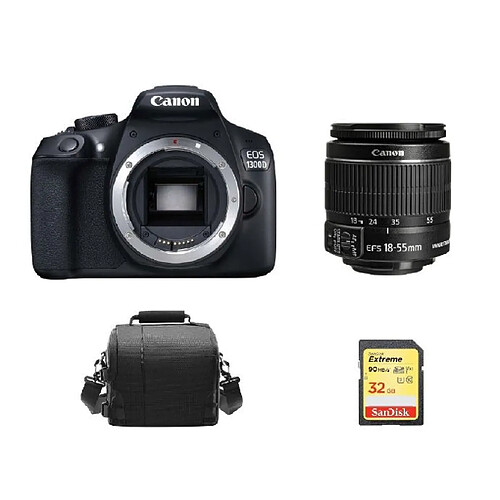 CANON EOS 1300D KIT EF-S 18-55mm F3.5-5.6 IS II + 32GB SD card + camera Bag