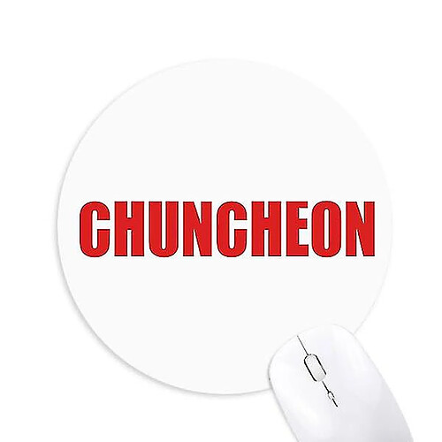 Universal Chuncheon Korea City Red Mousepad Round Rubber Mouse Pad non glissée Game