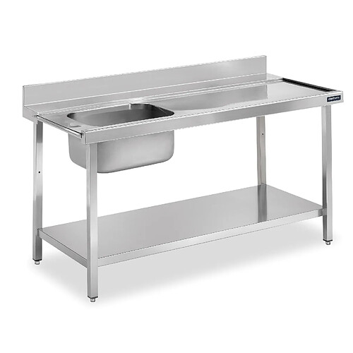 Table de Prélavage Inox avec Bac à Gauche et avec Étagère - Distform