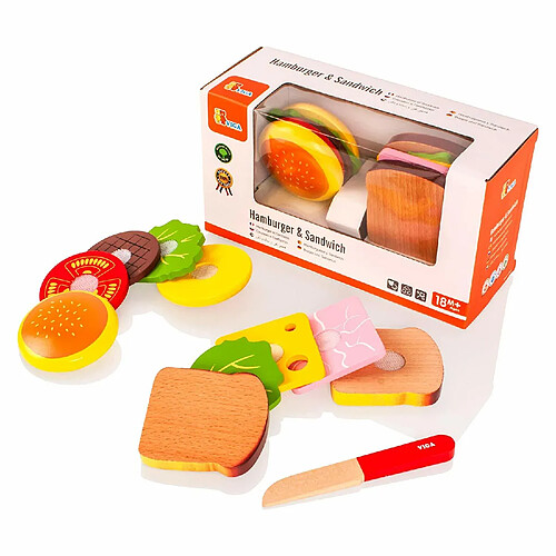 Viga Toys - 50810 - Hamburger Sandwich - Set 11 Pièces