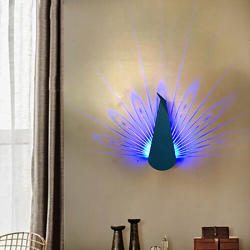 Universal Applique murale bleu paon, LED pour chambre à coucher lampe de chevet lampe d'allée de l'hôtel escalier mur de fond, lumière variable sept couleurs