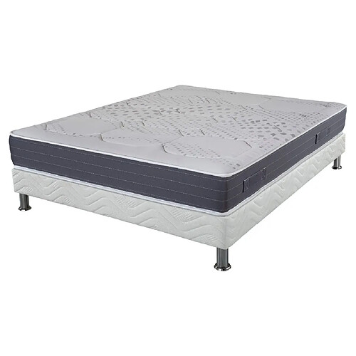 Ebac Matelas et sommier tapissier 160x200 Latex - Louxor - Soutien ferme - Made in France