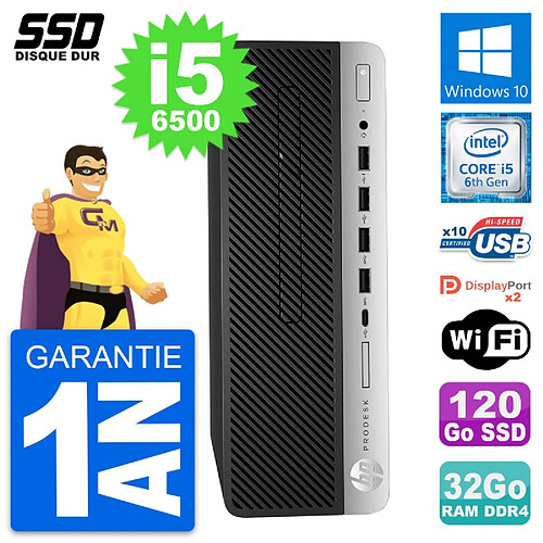 PC HP ProDesk 600 G3 SFF Intel Core i5-6500 RAM 32Go SSD 120Go Windows 10 Wifi · Occasion