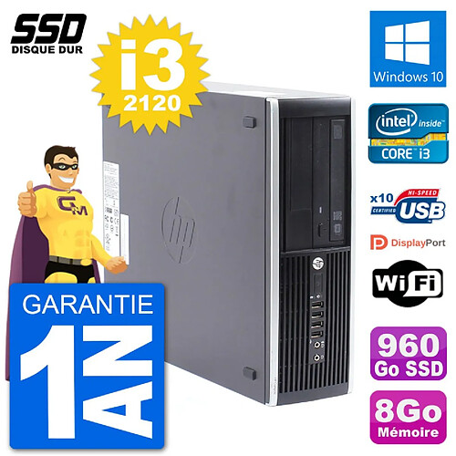 PC HP Compaq Pro 6300 SFF Intel i3-2120 RAM 8Go SSD 960Go Windows 10 Wifi · Occasion