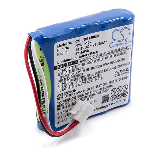 vhbw Batterie compatible avec Mindray DECG-03A, DECG-03A Elcktro Cardiogram, MEC-03, SE-601A appareil médical (2600mAh, 14,4V, Li-ion)