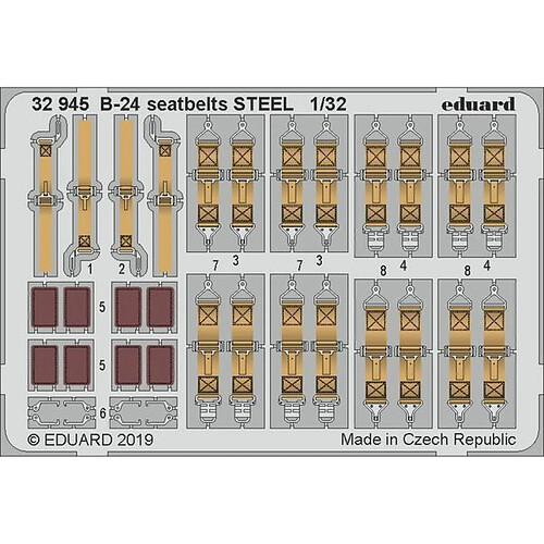 B-24 seatbelts STEEL for Hobby Boss - 1:32e - Eduard Accessories