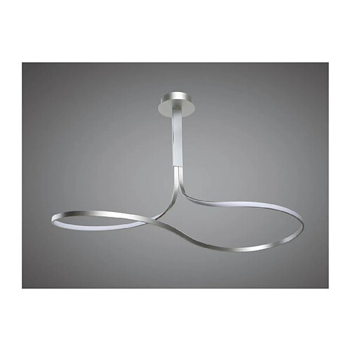 Luminaire Center Semi Plafonnier Nur XL 50W LED 3000K, 3900lm, Dimmable argent/acrylique givré/chrome poli