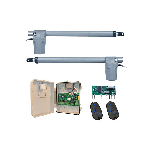 Kit Basic Portail Battant - Europe Automatismes KBB420 - Course 430 MM, pour Portails jusqu’à 2 M et Maxi 150 KG par battant, 230 V