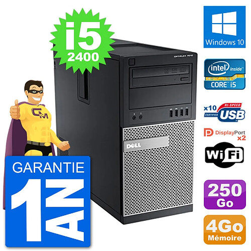 PC Tour Dell 7010 Intel Core i5-2400 RAM 4Go Disque Dur 250Go Windows 10 Wifi · Occasion