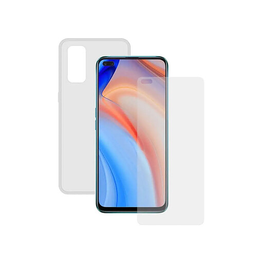 Uknow Film Protecteur en Verre Trempé pour Téléphone Portable + Étui pour Téléphone Portable Oppo Reno 4 Contact Transparent