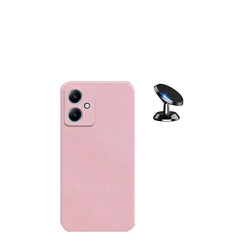 Kit de voiture magnétique de voiture + cas de silicone liquide Phonecare pour Xiaomi Redmi 13C 5G - rose