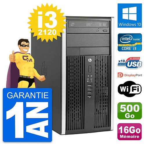 PC Tour HP Pro 6300 CMT Intel i3-2120 RAM 16Go Disque Dur 500Go Windows 10 Wifi · Occasion