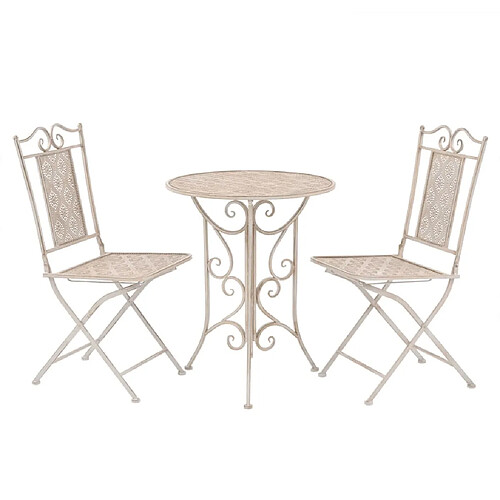 vidaXL Mobilier de bistro 3 pcs Acier Blanc