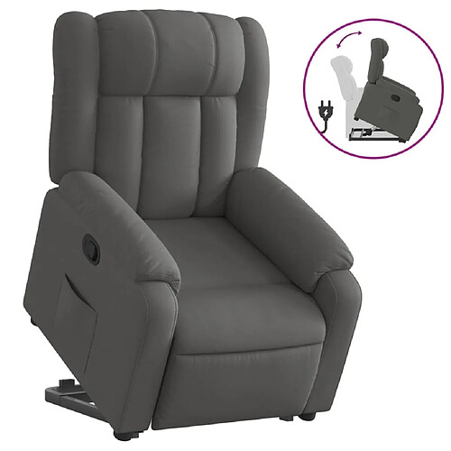 Maison Chic Fauteuil Relax pour salon, Fauteuil inclinable Gris foncé Tissu -GKD66020