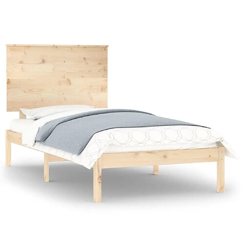 Maison Chic Lit Moderne Chambre - Cadre/structure de lit pour adulte Bois de pin massif 100x200 cm -MN37896