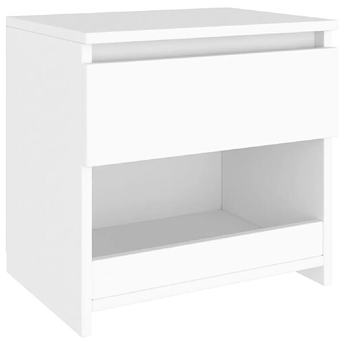 Maison Chic Table de chevet | Table de nuit Blanc 40x30x39 cm Aggloméré -GKD17571