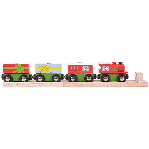 Bigjigs Rail Moteur et wagons de train de Noël