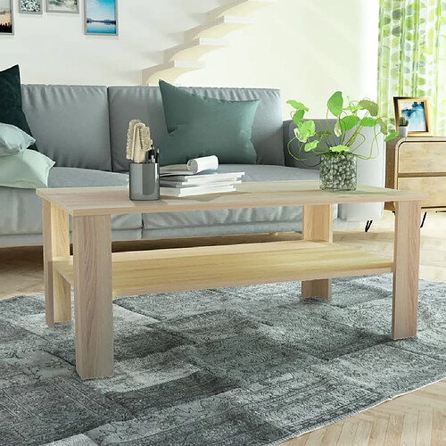 vidaXL Table basse bois d'ingénierie 100x59x42 cm chêne