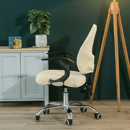 La chaise d'ordinateur d'ordinateur de bureau de couverture souple de bout droit extensible couvre Beige