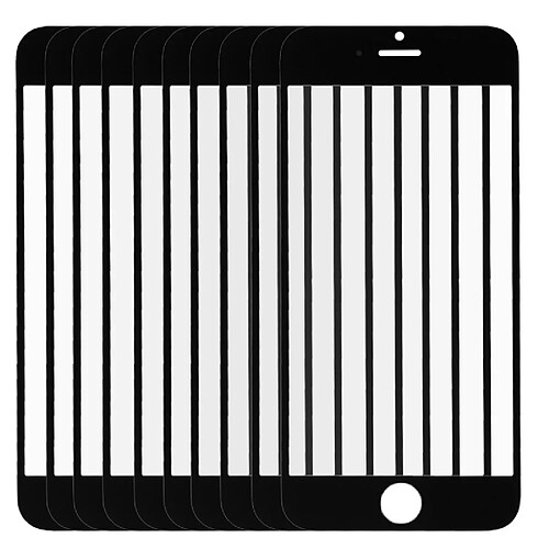 Wewoo Pour l'écran de verre externe noir de avant de iPhone 6 10 PCS pièce détachée