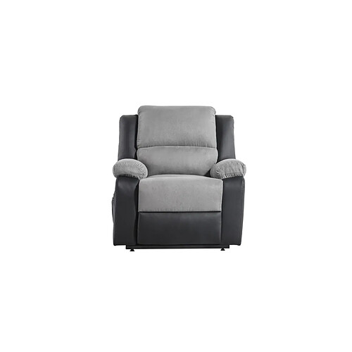 Mes Fauteuil de relaxation releveur électrique gris et PU noir - VALIA