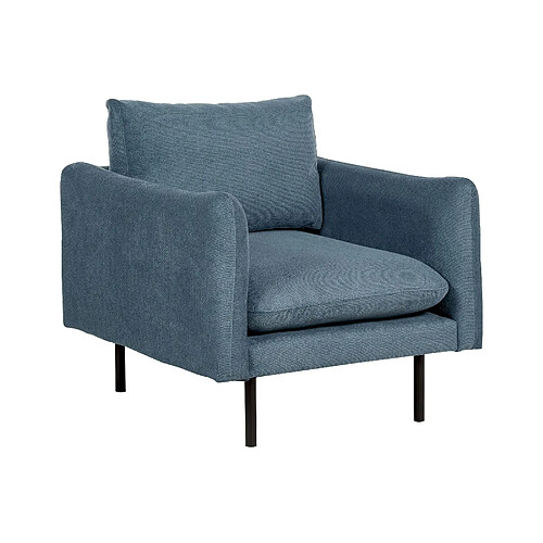 Beliani Fauteuil Tissu chenille Bleu VINTERBRO