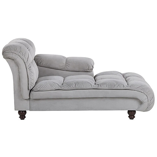 Beliani Chaise longue en velours gris clair LORMONT