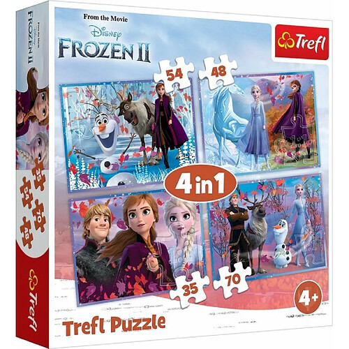 Trefl- Eine Reise ins Unbekannte, Disney Frozen 2 Von 35 BIS 70 Teilen, 4 Sets, für Kinder AB 4 Jahren Boîte à Puzzle, 916 34323, Multicolore