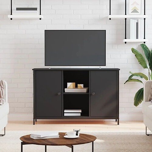 Maison Chic Meuble TV scandinave - Banc TV pour salon noir 100x35x65 cm bois d'ingénierie -MN75380