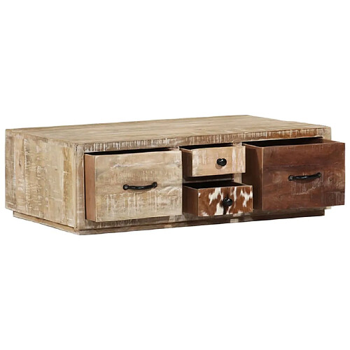 vidaXL Table basse 90x60x30 cm Bois de manguier massif