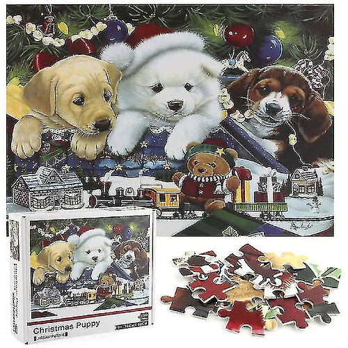 Universal Copoz noël chiot puzzle casse-tête forme unique casse-tête adulte enfant jouet cadeau