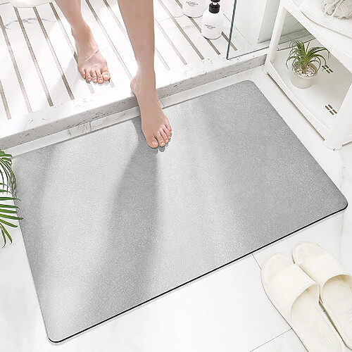 LUUCOZK Tapis de bain antidérapants, absorbants, à séchage rapide, décoration de salle de bain, gris clair-50x80cm