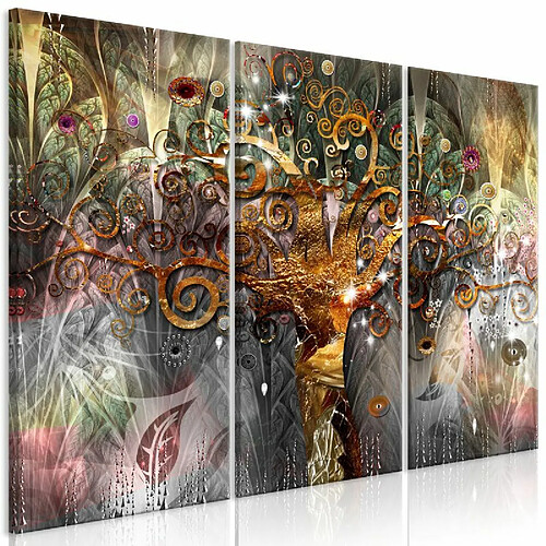 Paris Prix Tableau Imprimé 3 Panneaux Golden Tree 80 x 120 cm