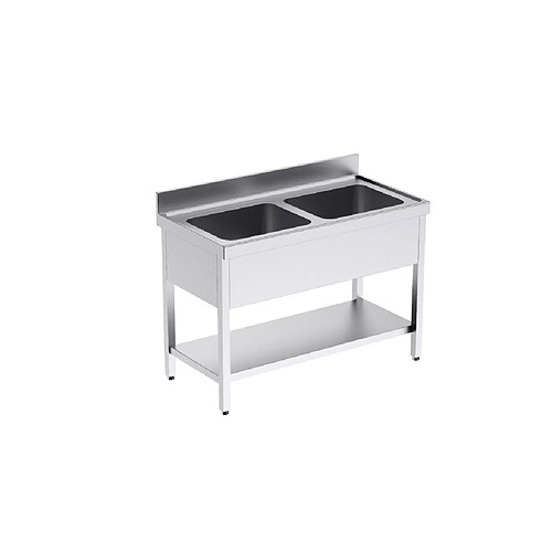 Plonge Inox Professionnelle Double et Etagère Gamme 700 - Distform