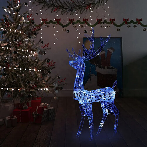 vidaXL Renne de décoration de Noël Acrylique 140 LED bleues 120 cm