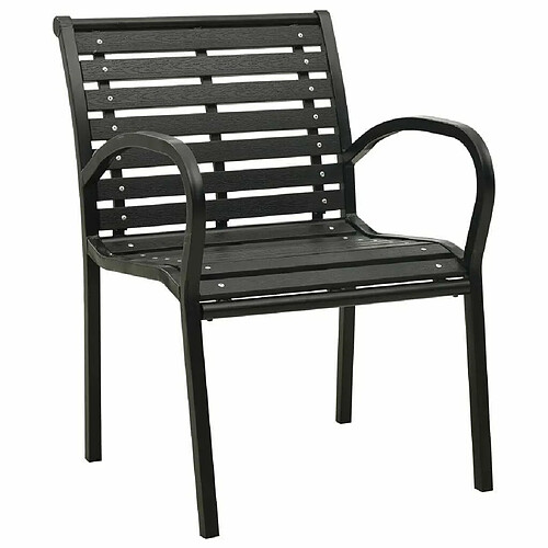 Maison Chic Lot de 2 Chaises de jardin,Fauteuil d'extérieur Acier et WPC Noir -MN85123