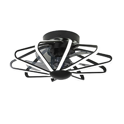 Universal Lampe de ventilateur de plafond de 58 cm, lampe de 220 V, éclairage continu à LED, lampe de ventilateur de salle à manger, lampe de ventilateur à LED intégrée pour le salon et la chambre à coucher, noir